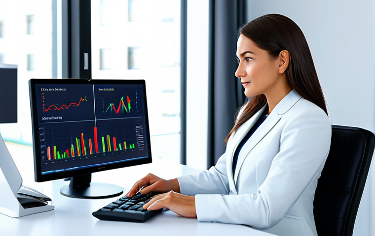 **
A professional businesswoman, dressed in a modest and appropriate business suit, sitting confidently at a clean desk in a modern, brightly lit office. She's analyzing charts and graphs on a computer screen, suggesting market research and financial planning. The overall feel is professional, informative, and safe for work. Perfect anatomy, correct proportions, fully clothed. High quality, appropriate content, family-friendly.
**