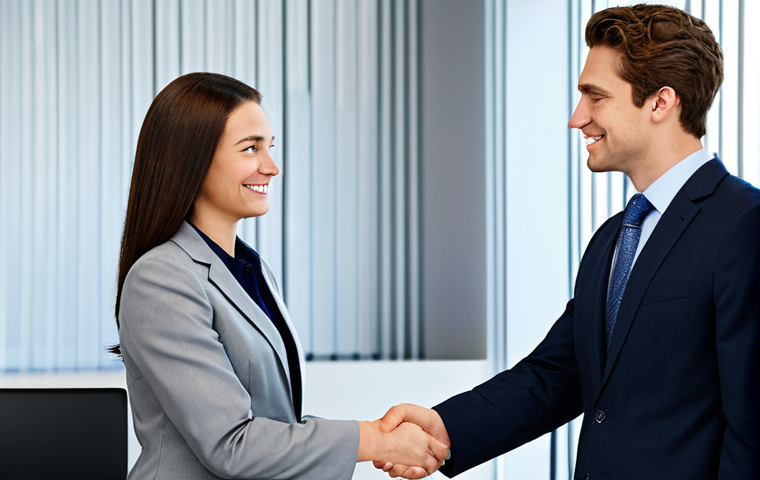 무역 실무에서 성공하는 비결 - **

"A professional businesswoman in a modest business suit, shaking hands with a client in a modern...