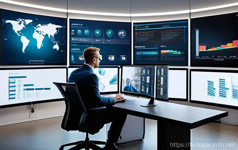 무역 실무자의 업무 효율화 방법 - **Prompt:** An innovative and secure digital customs clearance hub. In the center, a highly detailed...