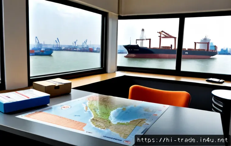 무역 실무와 글로벌 비즈니스의 차이 - Photorealistic international trade operations scene in a modern Indian logistics office, a focused I...